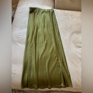Zara Olive Satin Skirt